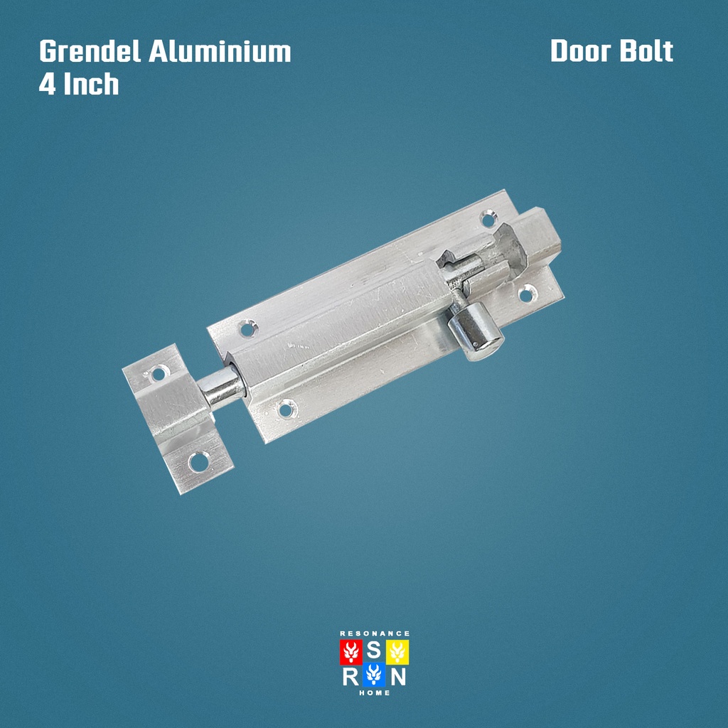 Slot Pintu Jendela Grendel 4 Inch 10 cm Alumunium + Skrup dan Baut Resonance Home