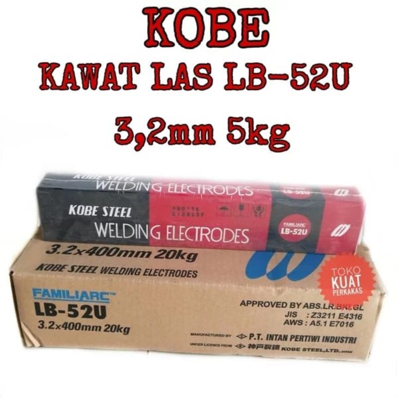 KAWAT LAS KOBELCO LB-52U LB-52 LB52U LB52 (5KG) STEEL KOBE