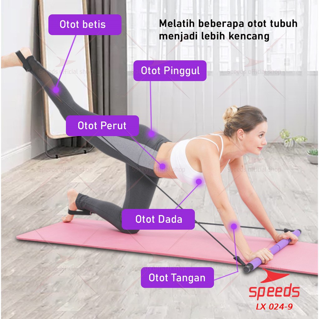 [BISA COD] Portable Pilates Studio Tali Yoga Resistance Band Untuk Olahraga Senam Elastis