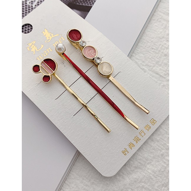 LRCJepit Rambut Fashion Bear Geometric Metal Hair Clip Set F65089