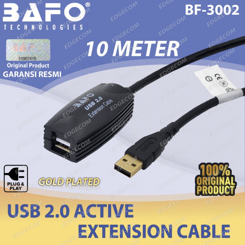 BAFO USB 2.0 Extension Aktif / Extender Active 10 Meter BF-3002 ORIGINAL