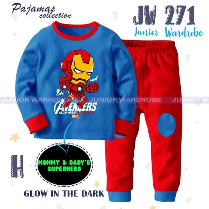 JW271 PIYAMA ANAK GLOW IN THE DARK