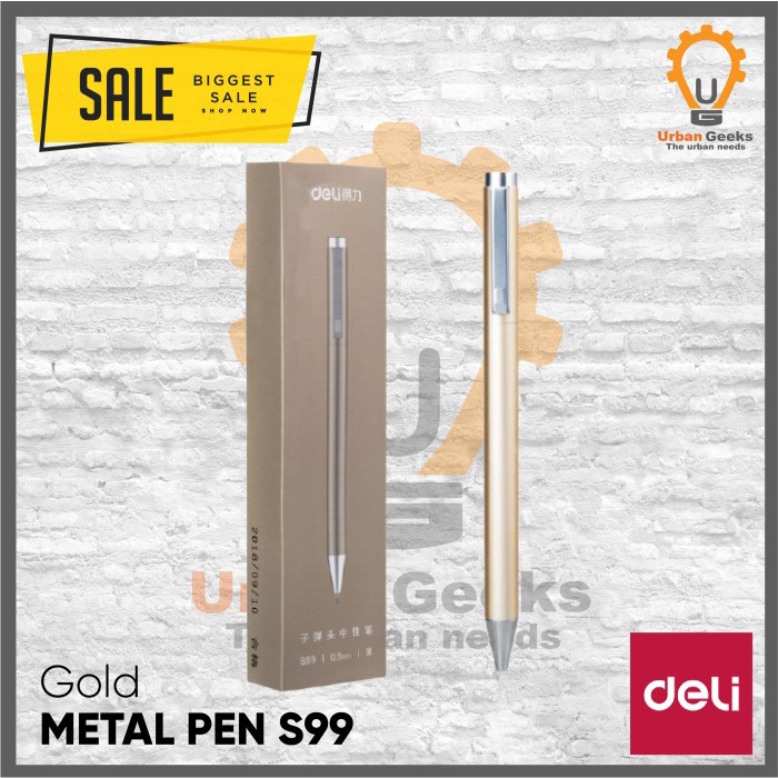 

(BISA COD) Pen Metal Signature Deli S99 0.5mm Pen Rotating Black Signing Pen