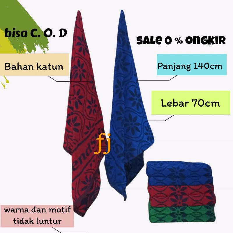 Handuk Mandi Katun Dewasa 100% Katun 80x160cm Tebal