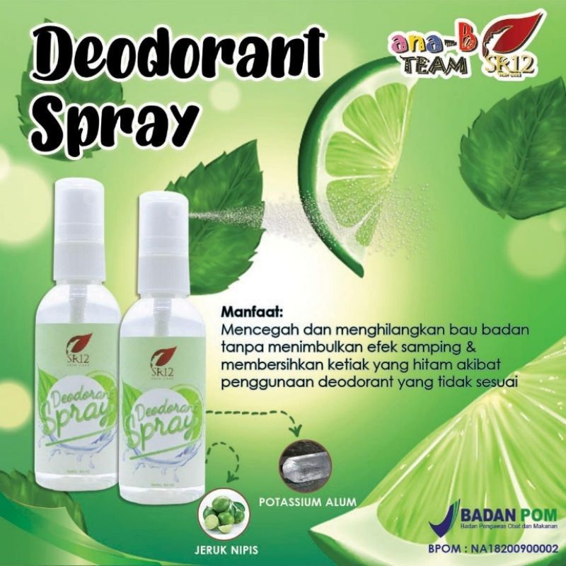 Deodorant spray SR12 ampuh untuk penghilang bau badan 60ml