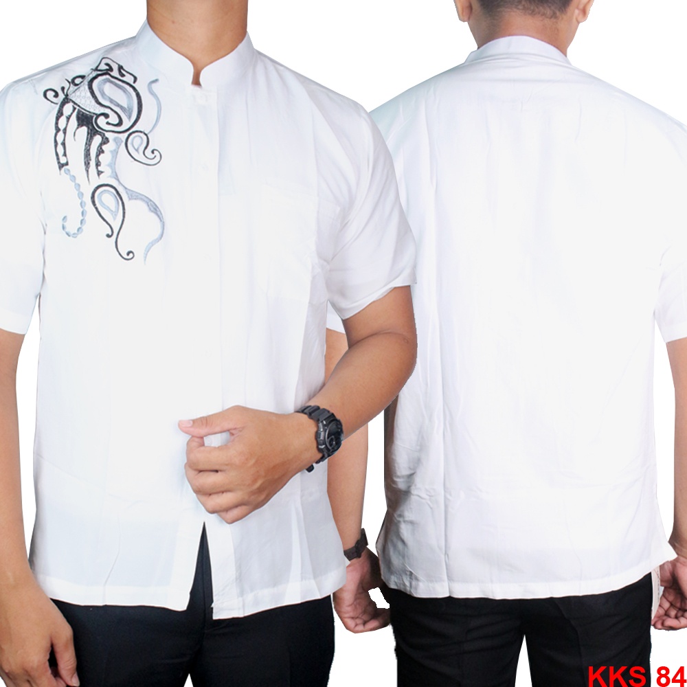 Kemeja Koko Lengan Pendek Pria Katun