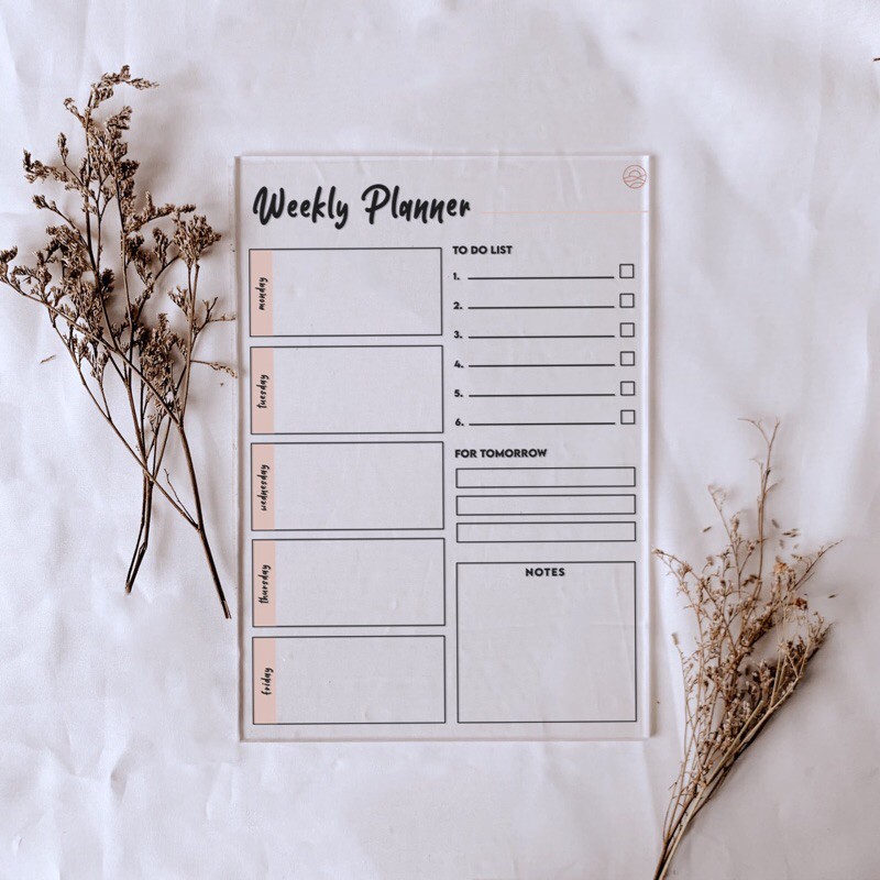 

Acrylic Weekly Planner