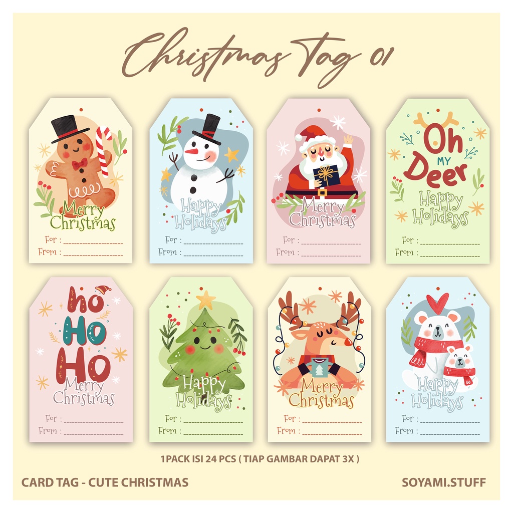 

Hang Tag Natal Christmas 24 Pcs / Label Nama Premium
