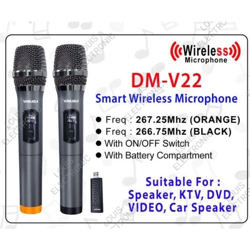 Mic Microphone Wireless Yamada DM-V22 with Display