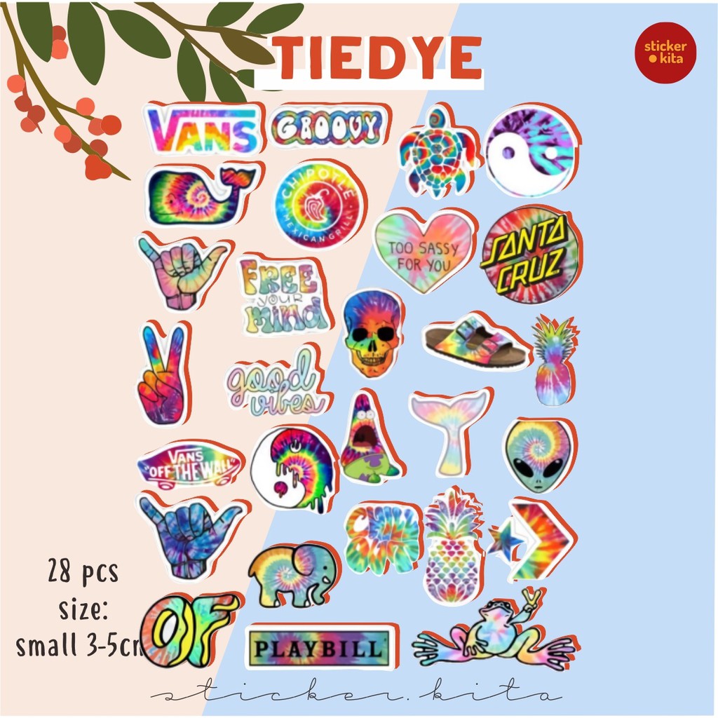 

Tie Dye Pack - Sticker Tumblr Aesthetic [FREE GIFT] // BISA CUSTOM STICKER STICKER.KITA