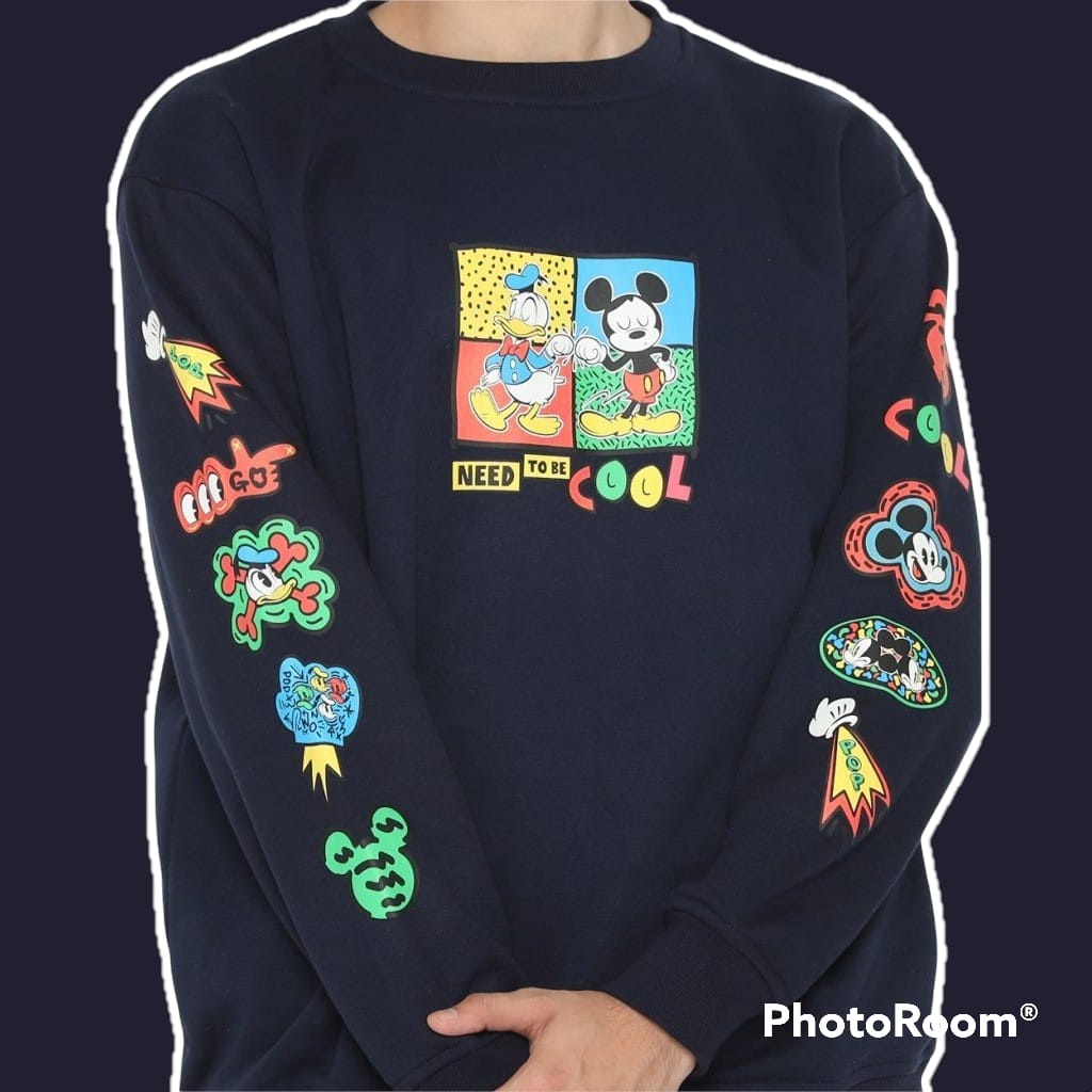 SWEATER CREWNECK MICKEY MOUSE DISNEY UNISEX PRIA WANITA ORIGINAL/SWEATER PRIA/ SWEATER WANIT