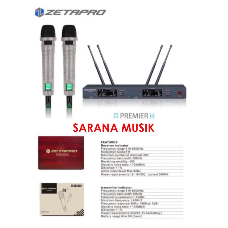 Mic Wireless 2 Channel Zetapro PREMIER Diamond Limited Edition original
