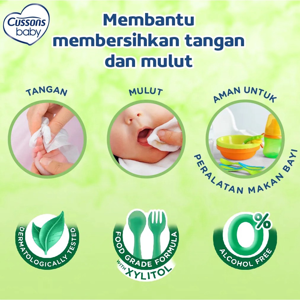 *HAZELCARE* Buy 1 Get 1 CUSSONS BABY Wipes Wipe 50sheets 45's - Tisu Basah