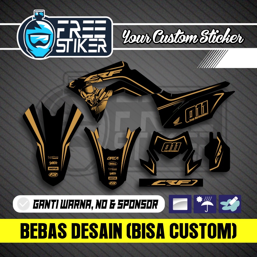 DECAL CRF GOLD CRF 150 GOLD EMAS SUPERMOTO BISA CUSTOME REQUEST