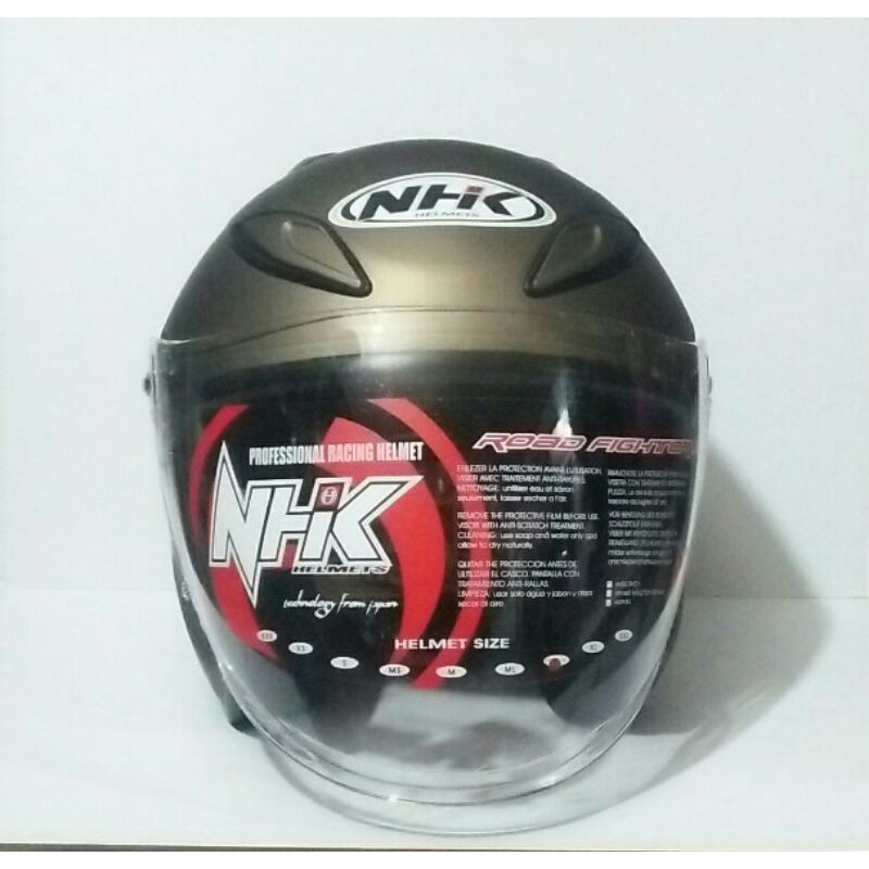 HELM HALF FACE HELM NHK HALF FACE NHK R6 GREY DOFF HELM PRIA WANITA KUALITAS PREMIUM ORIGINAL