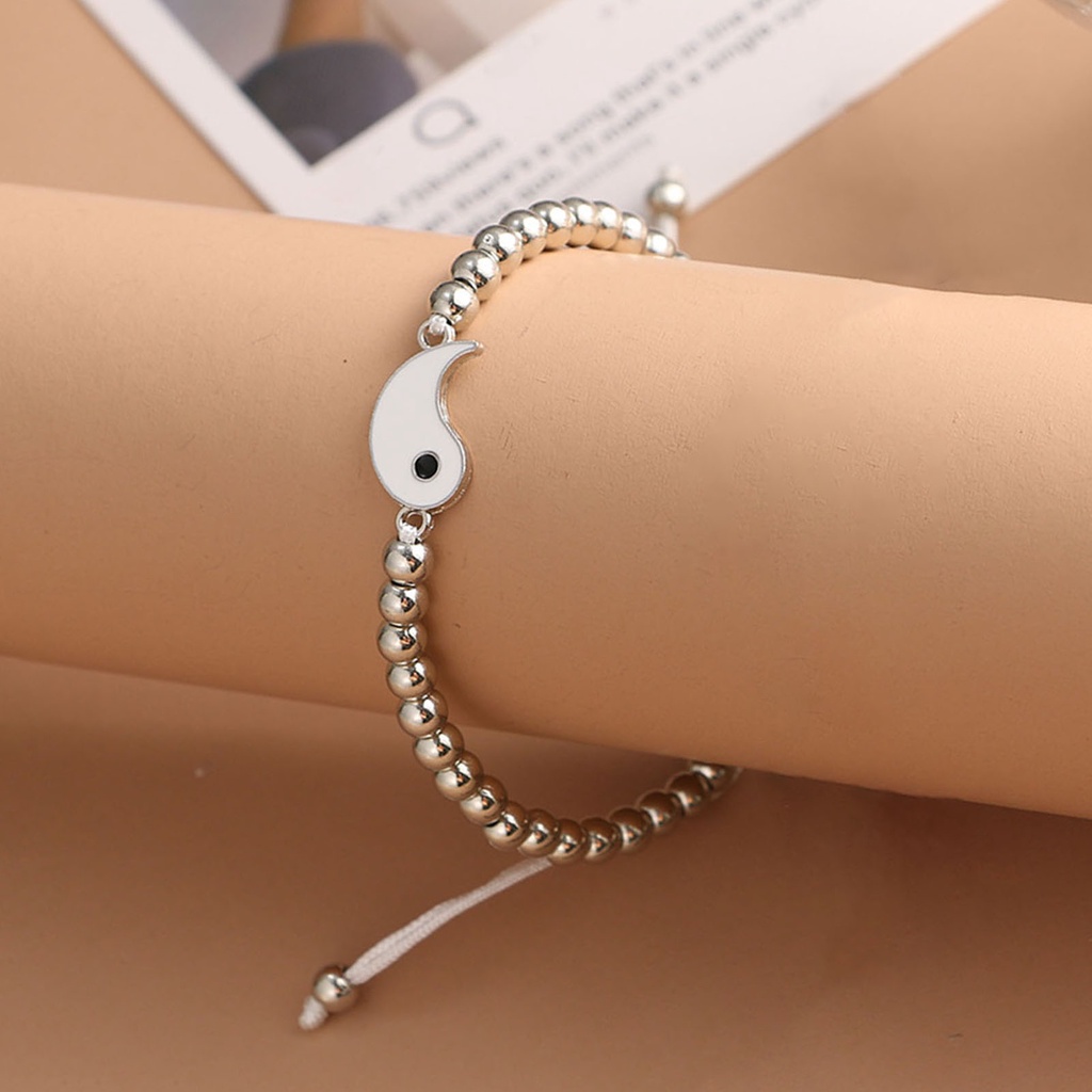 Hu Hu Hu Hu Hu Alat Bantu Pasang Kacamata♡ Gelang Persahabatan Bahan Alloy Desain Yin Yang Gaya Cina Untuk Outdoor