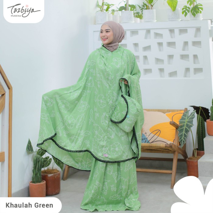 

MUKENA TAZBIYA ALLOVER 2IN1 KHAULAH SERIES ALLSIZE - GREEN