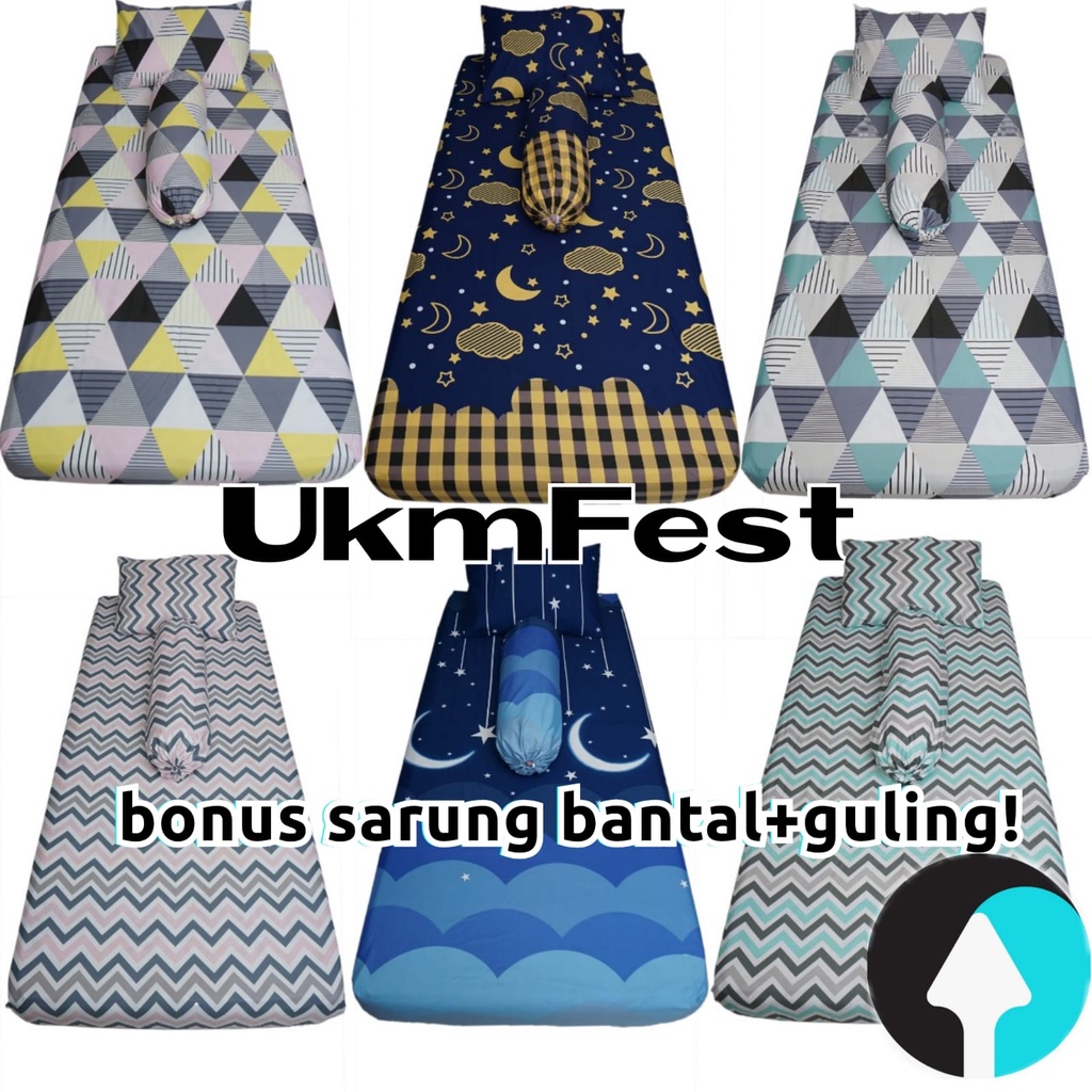 SPREI TERLARIS MOTIF KOTAK-KOTAK DAN POLOS KATUN LOKAL UK KING QUEEN &SINGLE 180x200 160x200 90X200