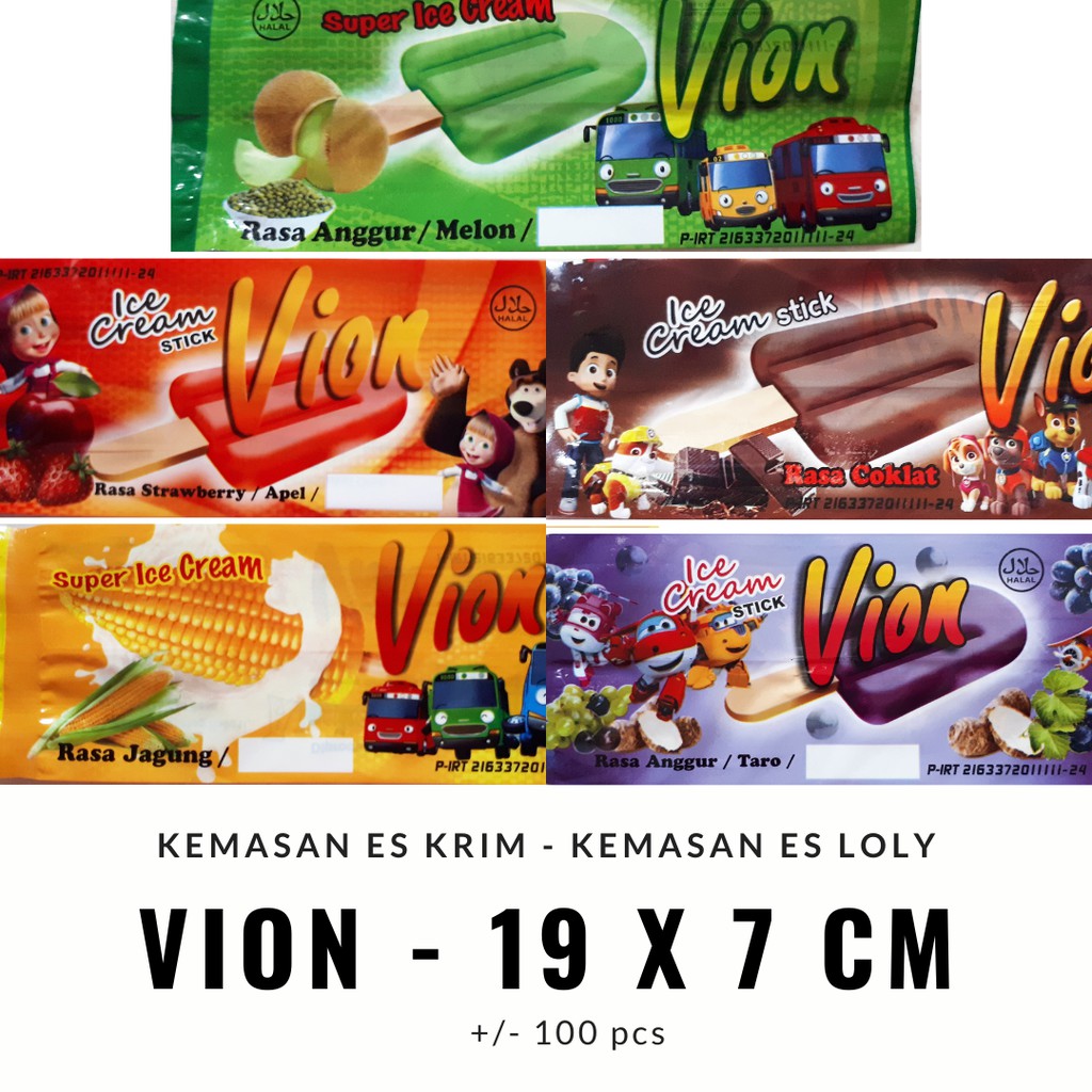 BUNGKUS ES KRIM STIK LAPIS COKLAT / PLASTIK ES KRIM / PLASTIK ES UKURAN