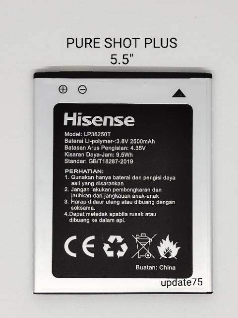 Baterai Smartfren Andromax Hisense Pure Shot Plus 5.5&quot;  Pureshot + LP38250T original