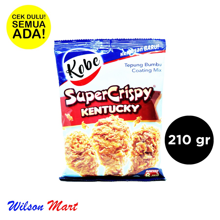 

KOBE SUPER CRISPY KENTUCKY TEPUNG BUMBU COATING MIX 210 GRAM