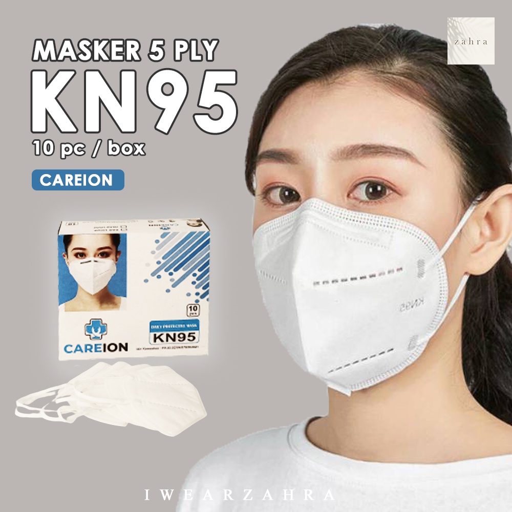 MASKER KN95 DUCKBILL (CAREION)  - 5 Ply Lapis Medis Sekali Pakai Tebal Warna Putih Earloop Mask