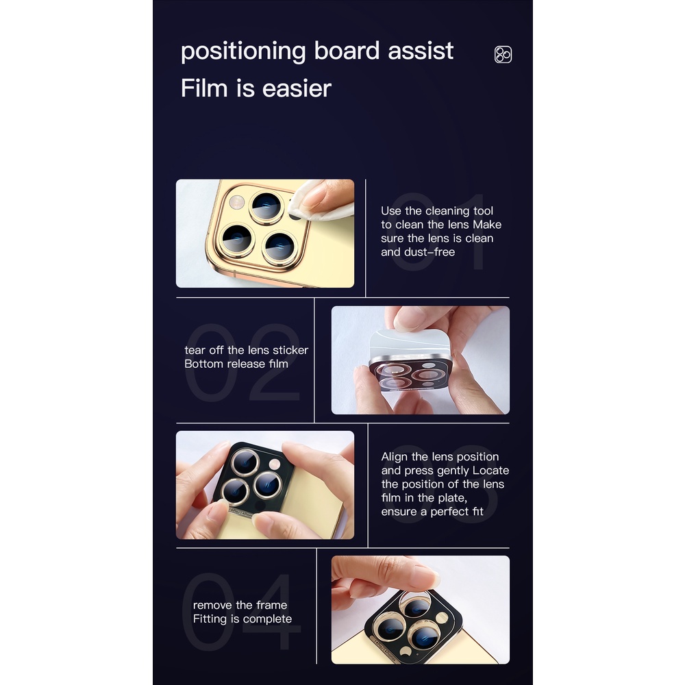 Camera TOTU iPhone 14 Pro/14 ProMax Ring PelindungKamera TemperedGlass