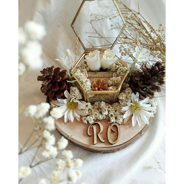 KOTAK PERHIASAN/ TERARIUM KACA/ RING BOX/ KOTAK CINCIN/ RING BEARER/ MAHAR / TEMPAT CI  NCIN/  PERHI