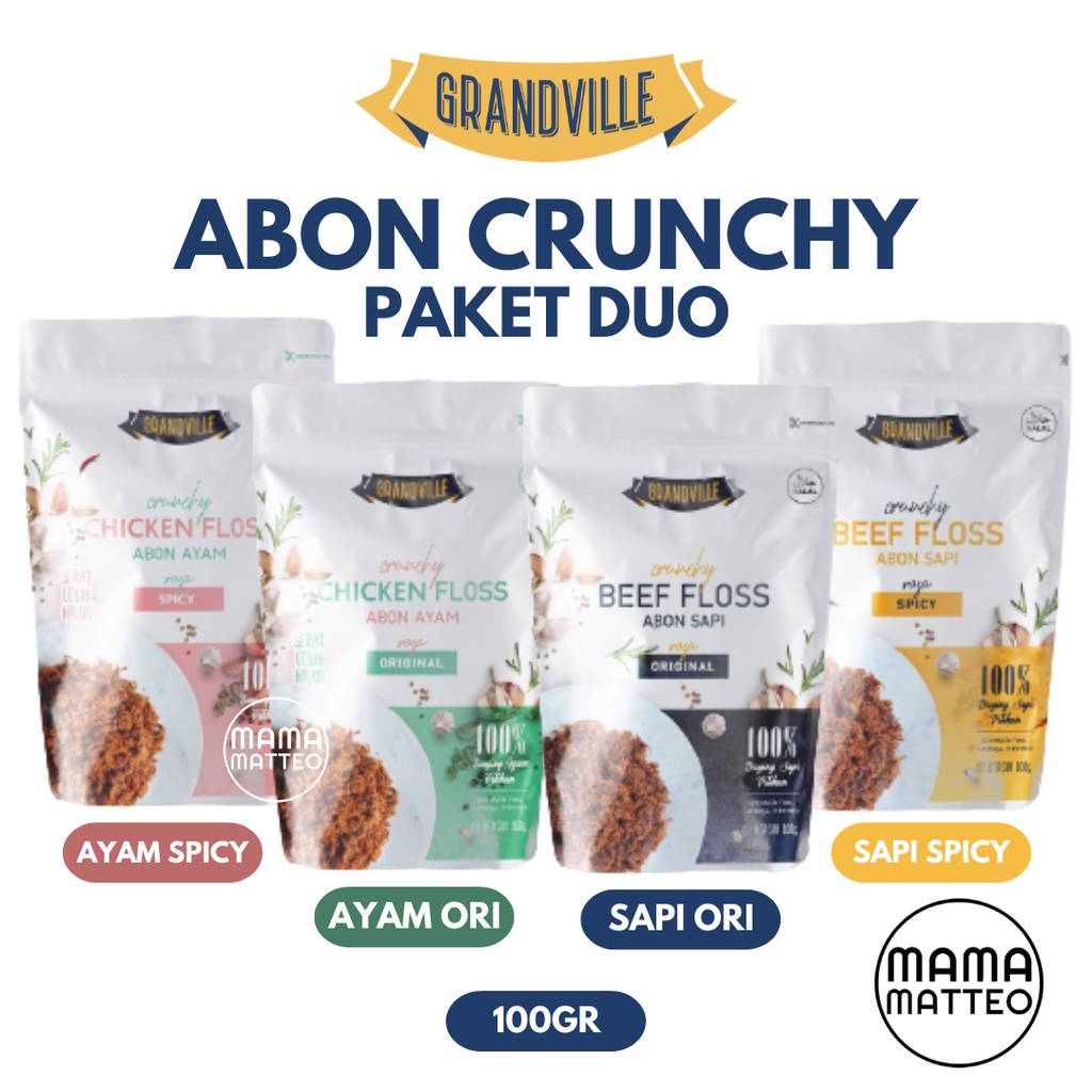 GRANDVILLE Abon Anak SAPI AYAM Original / Spicy  GrandVILE GRAND VILLE FLOSS HALAL MPASI CRUNCHY KRIUK / BANDUNG