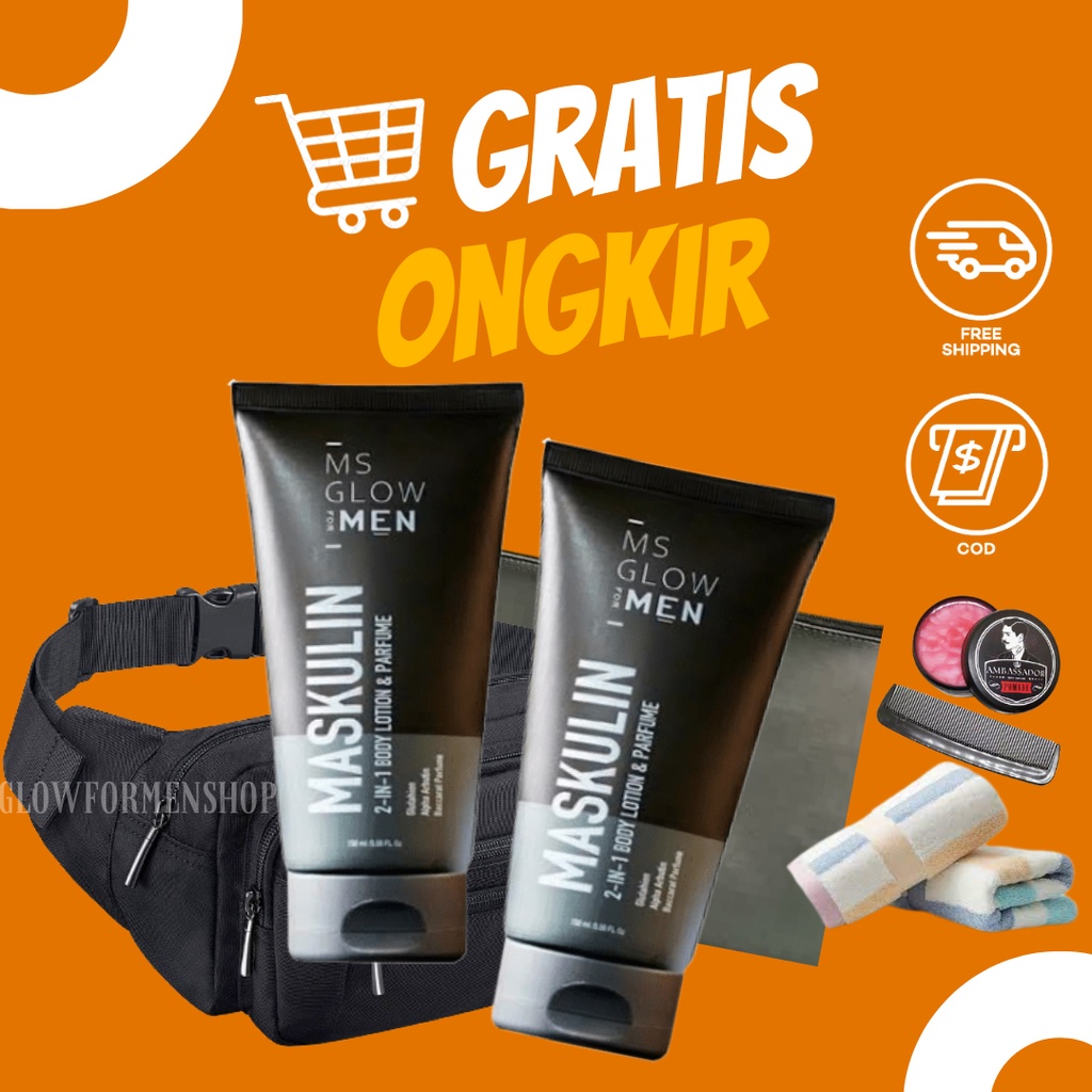 MSGLOWMEN / MS GLOW FOR MEN MASKULIN 2IN1 BODY LOTION & PARFUME - MS GLOWMEN ORI