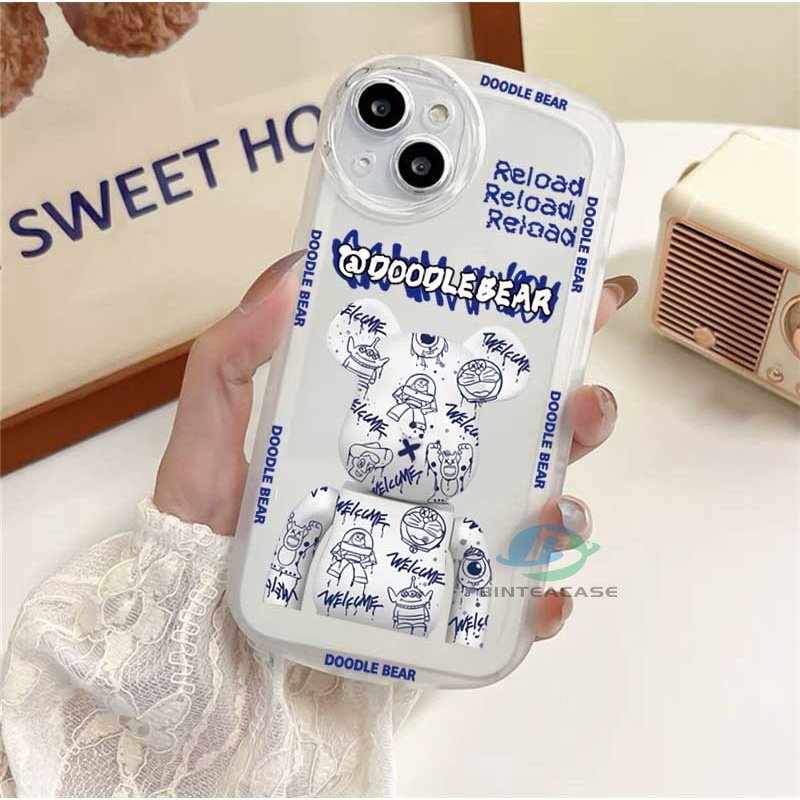 Casing TPU OPPO A57 2022 A15 A16 A16K A54 A53 A12 A5S A7 A3S A31 A52 A83 A92 A37 F9 A1K F1s Shockproof Motif Beruang