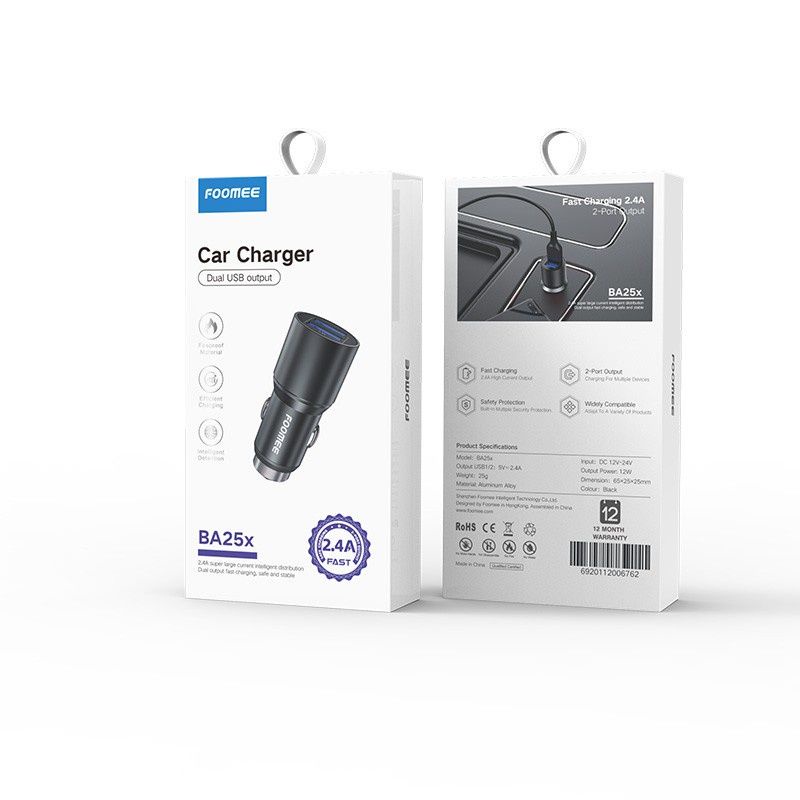 Foomee BA25X Car Charger Fast Charging Dual Output