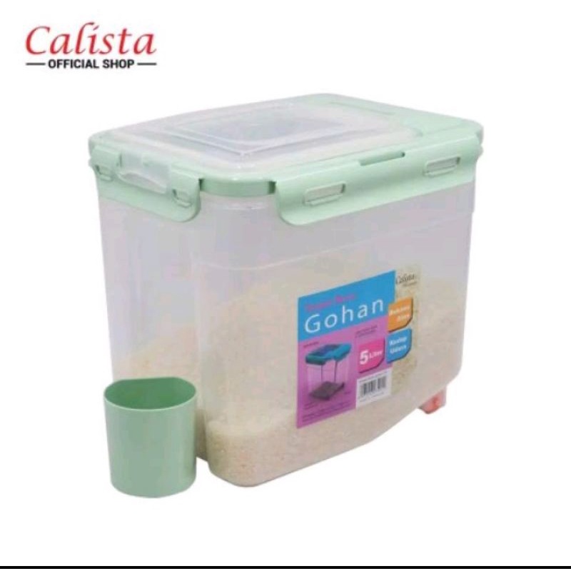 Rice Box Calista Gohan 5 Liter Tempat Beras Kedap Udara