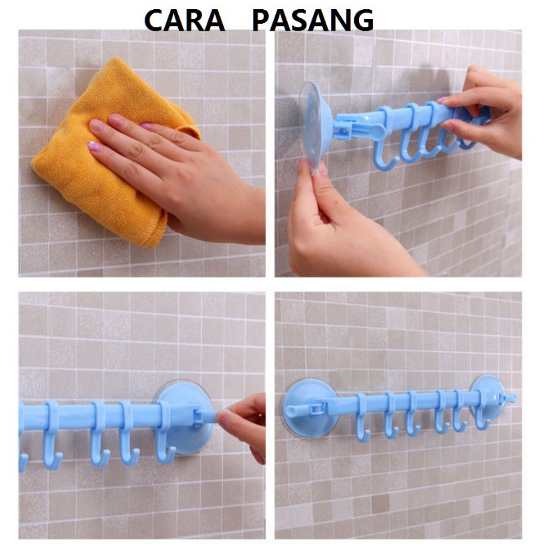 Gantungan Tanpa Paku WALL Vacuum Hook Multifungsi Suction Serbaguna untuk Alat Dapur, Kamar Mandi