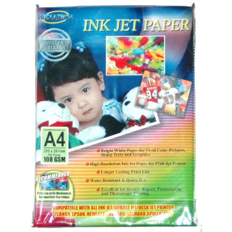 

Mediatech Inkjet Paper A4 108 GSM 100 Sheet - 30001