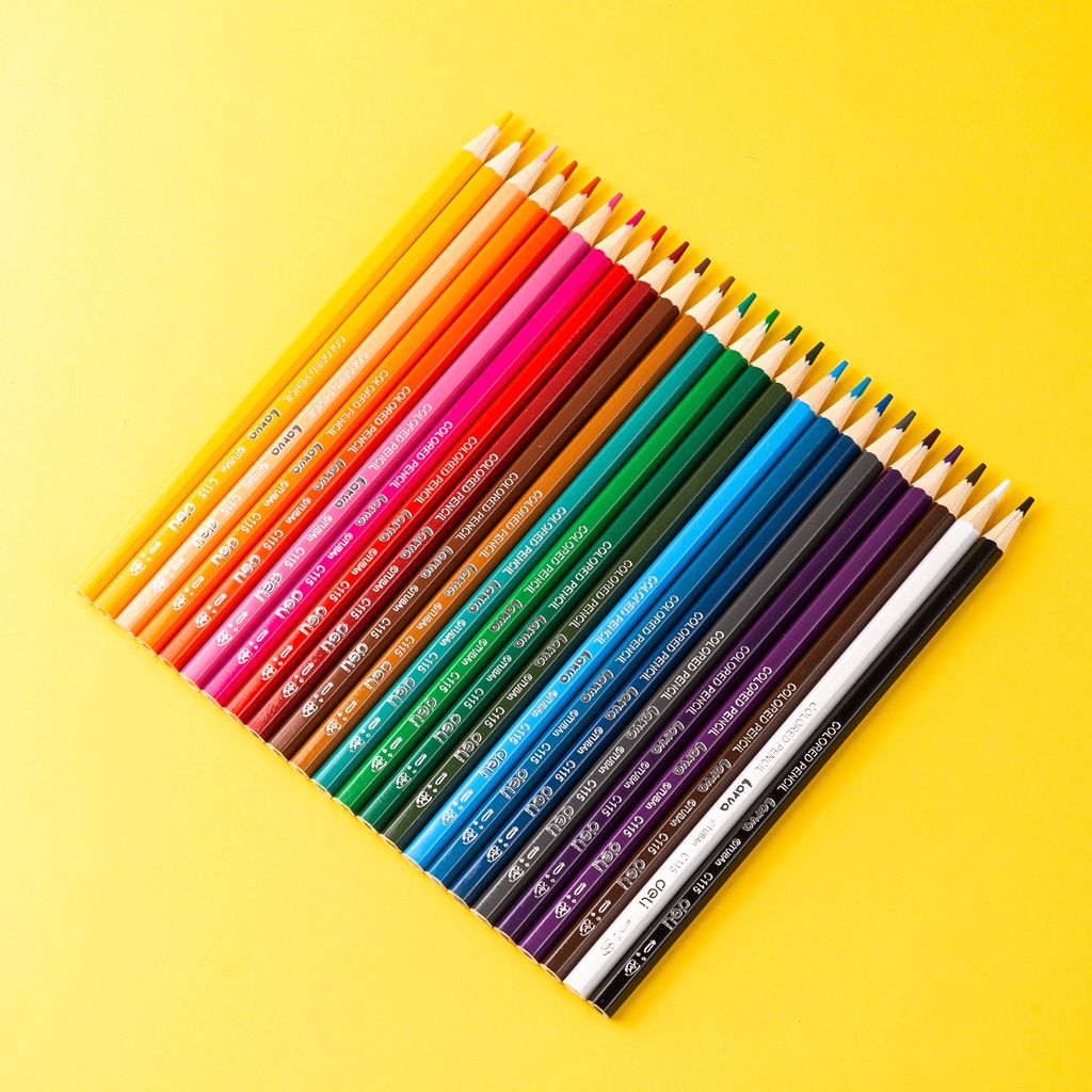 Deli Larva School Color Pencil / Pensil Warna 12/24 Warna Mudah Diraut Warna Cerah dan Tebal EC115-4