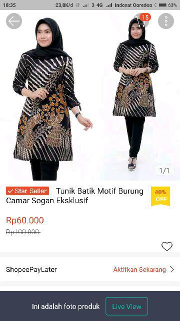 Tunik Batik Dress Batik Motif Gemek