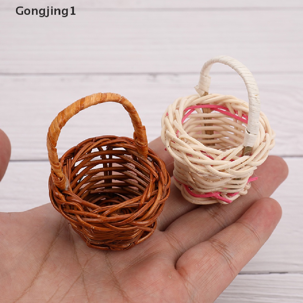 Gongjing1 Miniatur Keranjang Bunga Skala 1: 12 Untuk Dekorasi Rumah Boneka