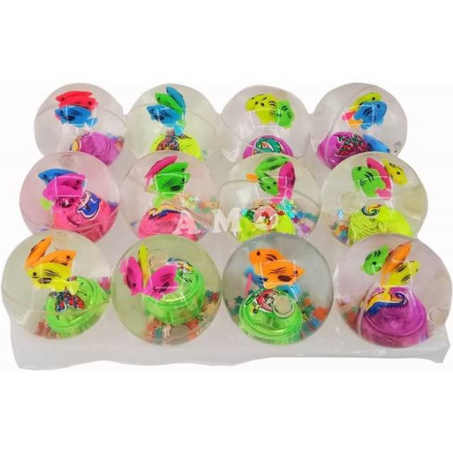 BOLA KARET LAMPU ANIMAL - MAINAN BOLA Anak