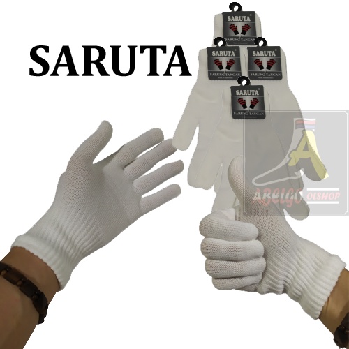 sarung tangan saruta hitam/putih polos warna/sarung tangan cewek/sarung tangan cowok saruta