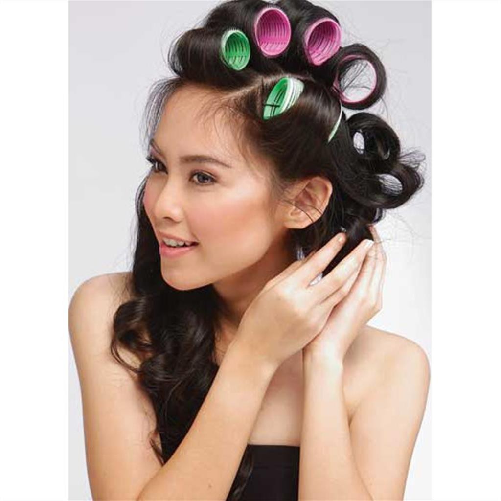 [6 Pcs] Roll Rambut Tempel / Hair Curler / / Roll Rambut Magic / Roll Warna LESTARI