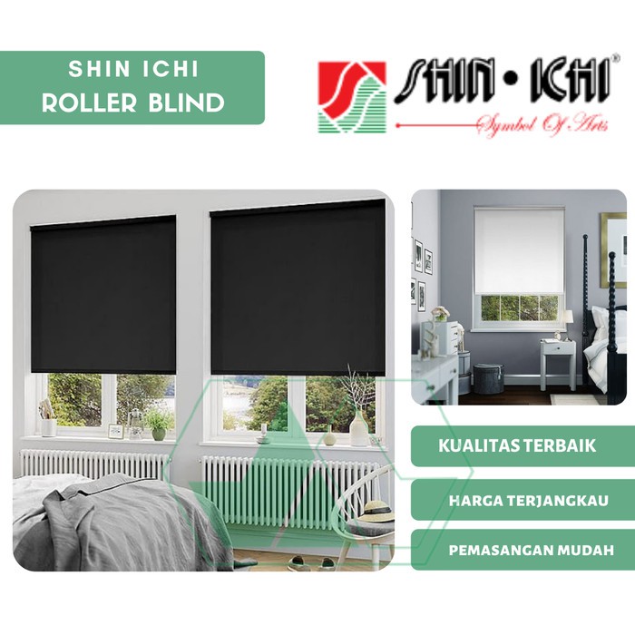 Roller Blind Indoor Shin Ichi Blackout Premium Tirai Minimalis Tirai Gulung Tirai Gulung Gorden Mini