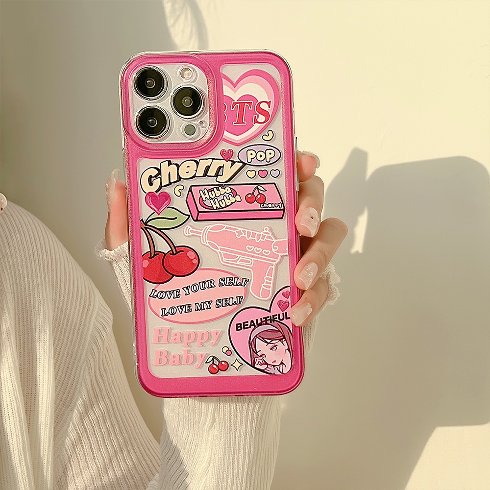 Soft Case TPU Motif Ilustrasi Gadis Untuk iPhone 13 13pro 13prm 11 7Plus 8Plus Xr XS 13 12pro Max