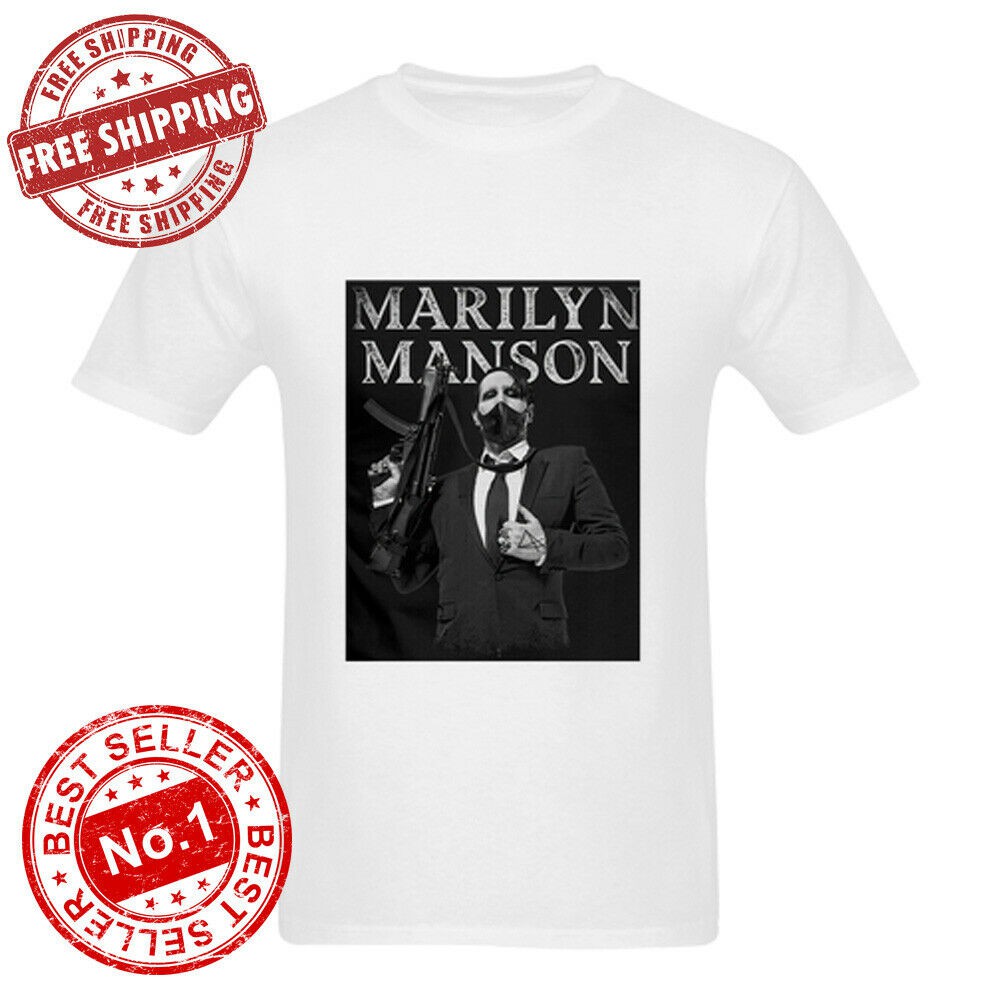 2020 Kaos T Shirt Lengan Pendek Motif Marilyn Manson Rock Metal Band Bahan Katun 100 Untuk Pria Shopee Indonesia