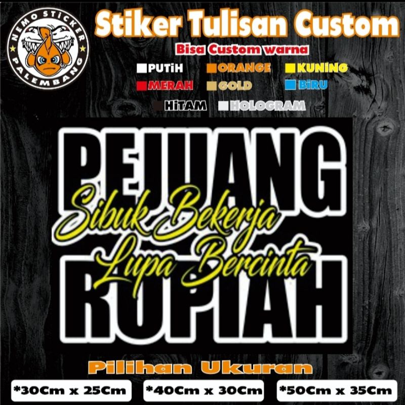 stiker mobil kata2 custom