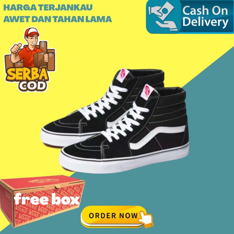 SEPATU SNEAKERS VANS SK8 HI SNEAKERS VANS WANITA HITAM PUTIH SEPATU VANS PRIA VANS SEPATU PRIA VANS
