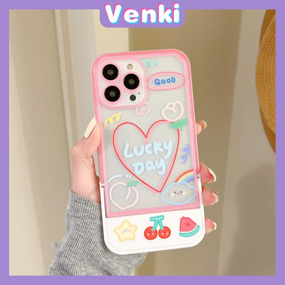 iPhone Case Acrylic Invisible Folding Stand Silicone Soft Case Airbag Shockproof Camera Cover Heart Cute Compatible For iPhone 11 Pro Max 13 Pro Max 12 Pro Max 7Plus xr XS Max