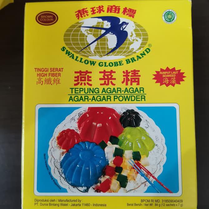 

BAHAN KUE AGAR AGAR WALLET SWALLOW GLOBE BRAND - PUTIH PERISA MAKANAN & MINUMAN