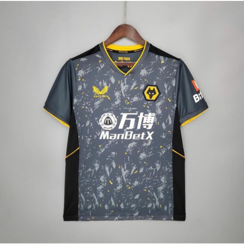 JERSEY BOLA WOLVES AWAY 21 22 WOLVERHAMPTON AWAY 2021 2022 GRADE ORI IMPOR