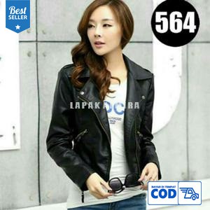 JAKET RAMONES KULIT SINTETIS KOREA WANITA